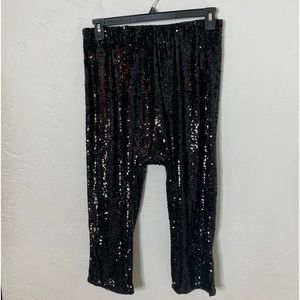 NWT Zara drop rise black sequin pants size medium